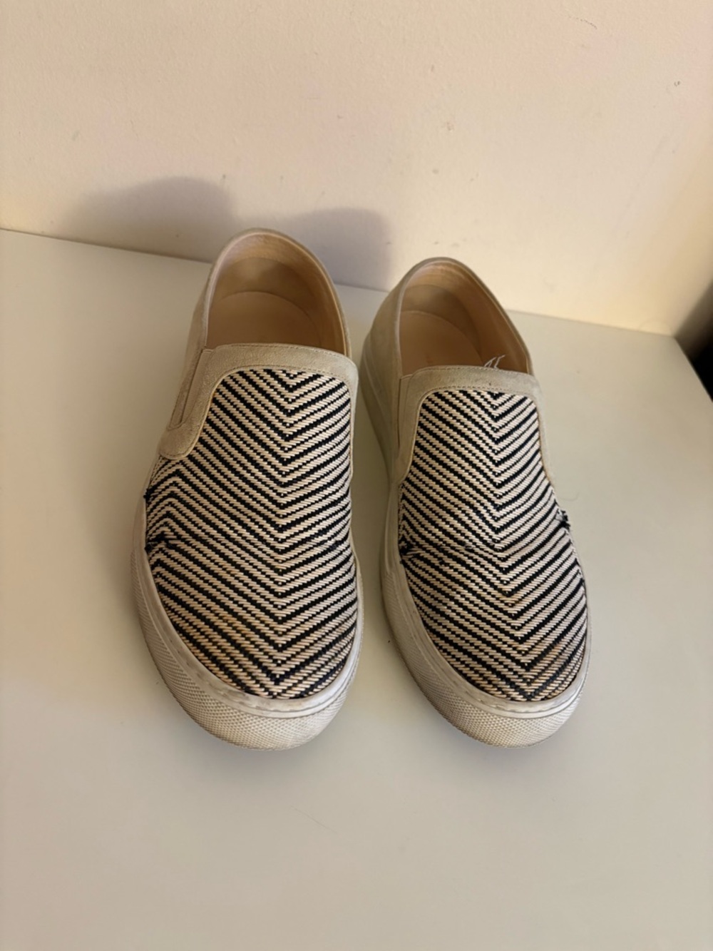 Fabiana Fillipi  Slip-On Canvas Sneakers in Black & White 9w
